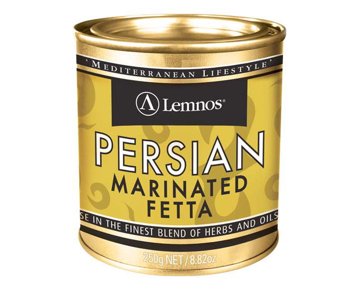Lemnos Persian Marinated Fetta 250g Lemnos Persian Marinated Fetta – 250g. Servings per Pack: 6, Serving Size: 25g