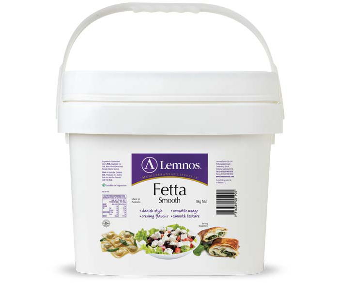 Lemnos Smooth Fetta 8kg Lemnos Smooth Fetta 8kg. Servings per Pack: 320, Serving Size: 25g