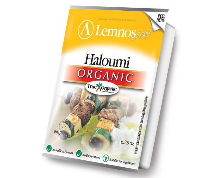 Lemnos Organic Haloumi 180g Lemnos Organic Haloumi – 180g. Servings per Pack: 6, Serving Size: 30g