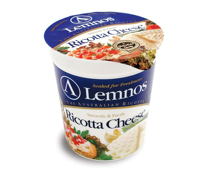 Lemnos Smooth Full Cream Ricotta – 500g Lemnos Smooth Full Cream Ricotta – 500g. Servings per Pack: 20, Serving Size: 25g