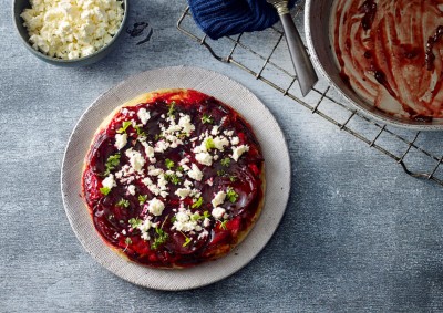 Beetroot and Fetta Tarte Tartin Recipe made with Lemnos Traditional Fetta Cheese