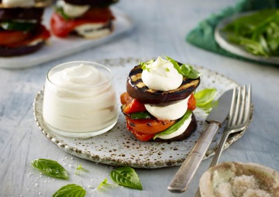 Grilled Mediterranean Stack Recipe made with Lemnos Smooth Fetta Cream Cheese