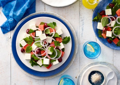 Watermelon, Fetta and Black Olive Salad Recipe made with Lemnos Traditional Fetta Cheese